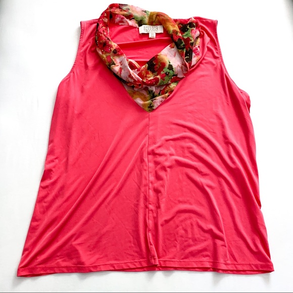 Badgley Mischka Tops - ✨3/$8✨Floral Cowl Neck Tank